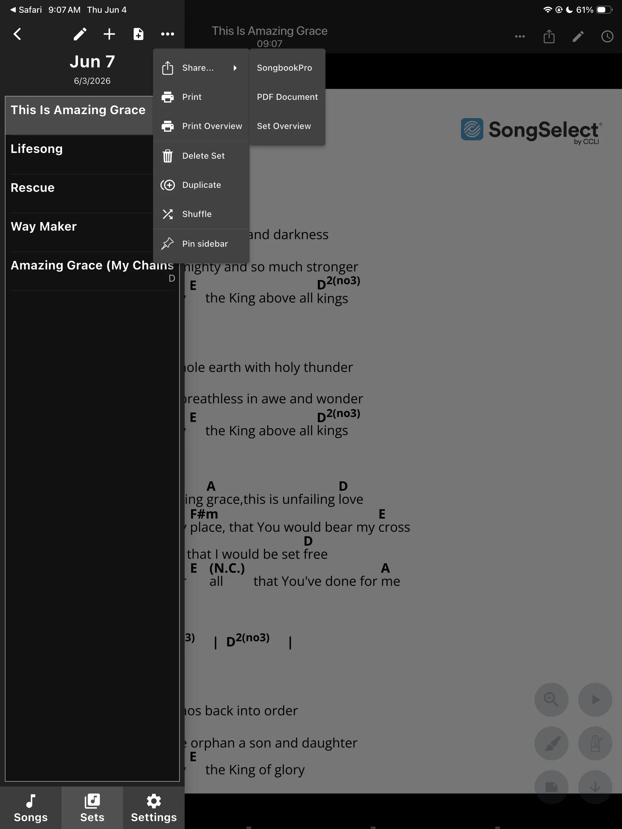 Notability — the complete annotated setlist ready to export