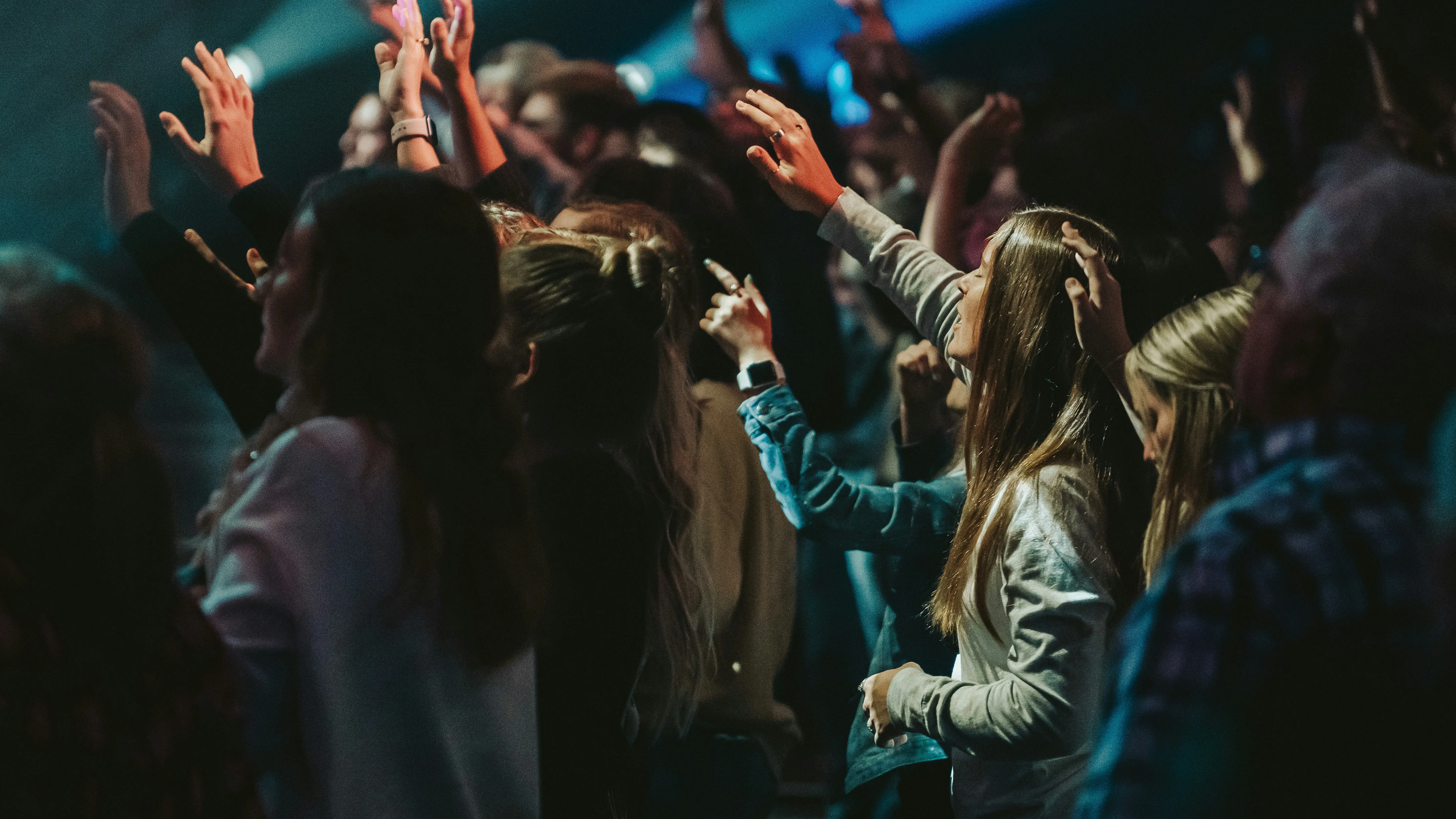 Worship team running through songs at Thursday rehearsal